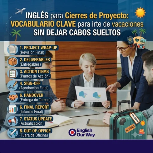 Inglés para cierres de proyecto: Vocabulario clave para irte de vacaciones sin dejar cabos sueltos